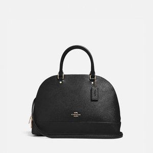 Coach Mini Sierra Satchel/Purse Bag Crossgrain Leather Black